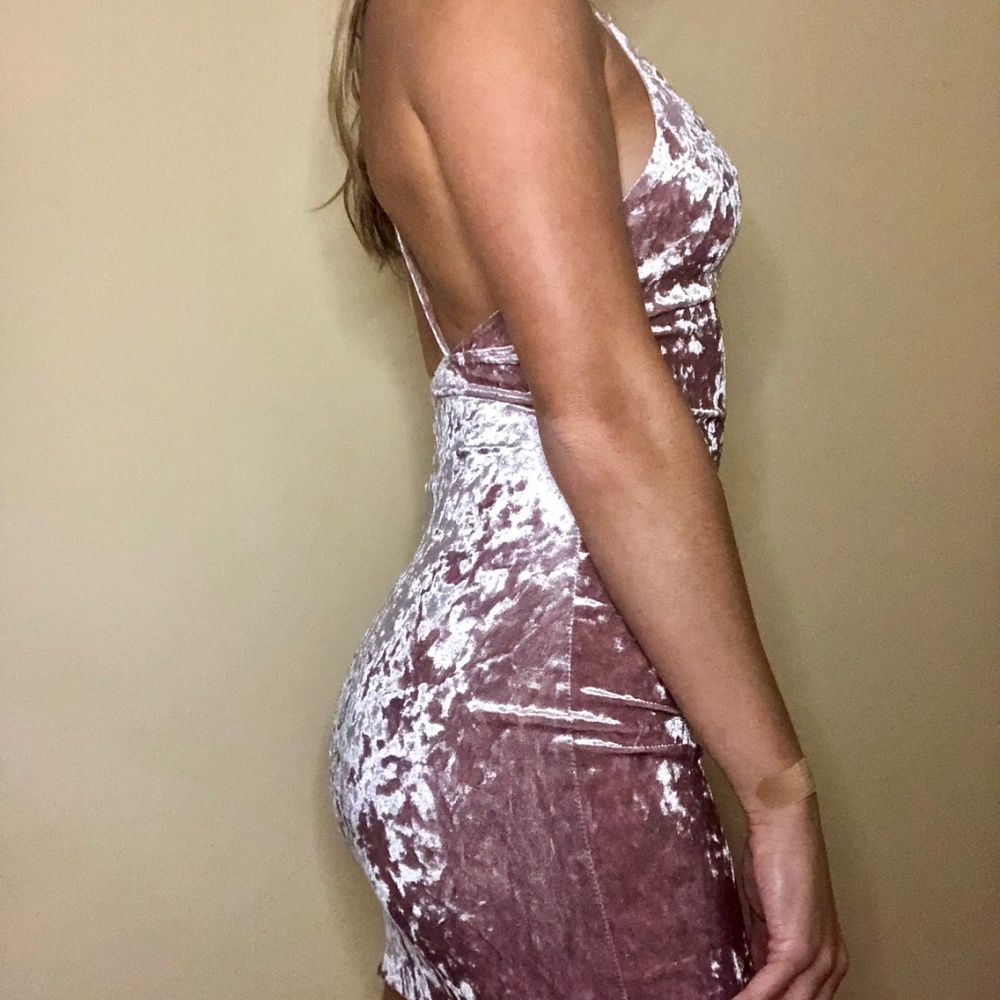Windsor Velvet Pink Bodycon Dress